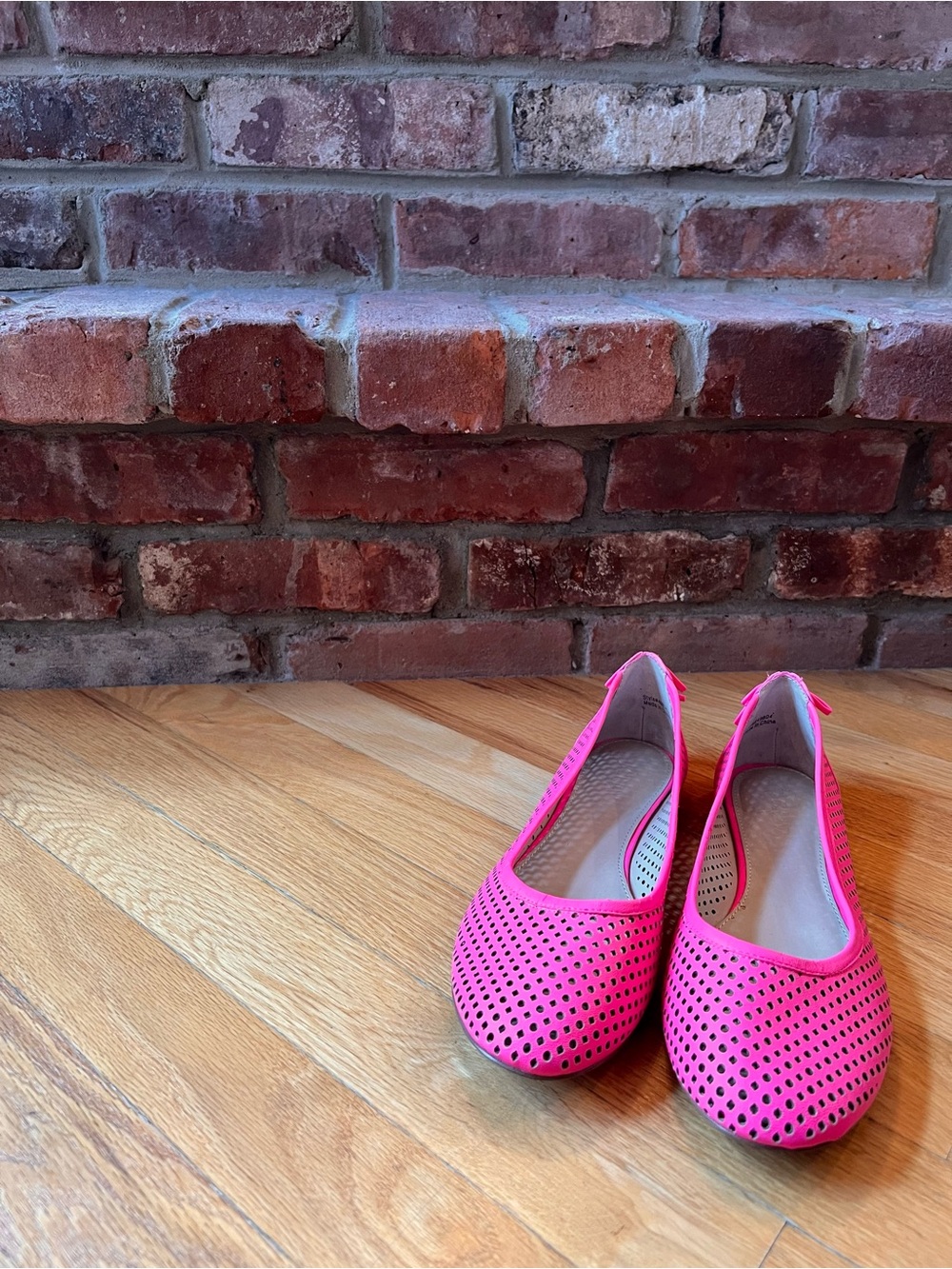 J. Crew Factory Neon Pink Billie Ballet Perforated Flats